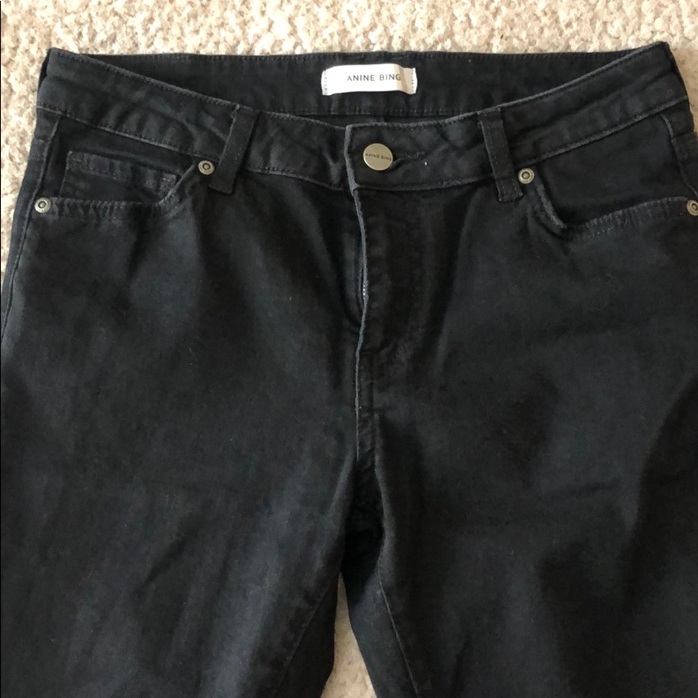 Anine Bing Low Rise Black Skinny Jean